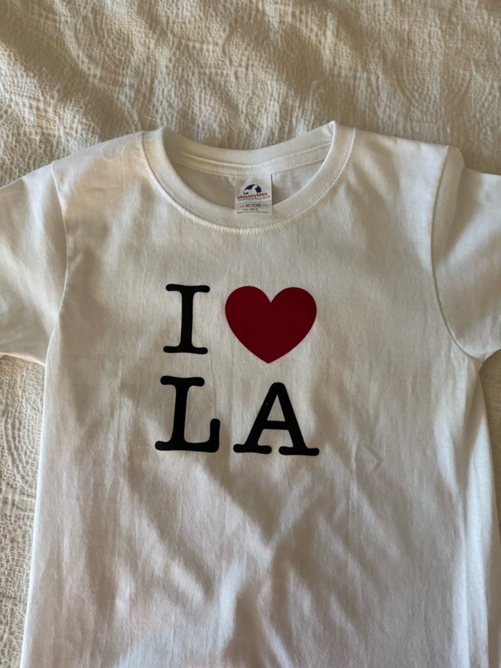 I Love LA Heart Kids T‑Shirt - White with Red Heart
